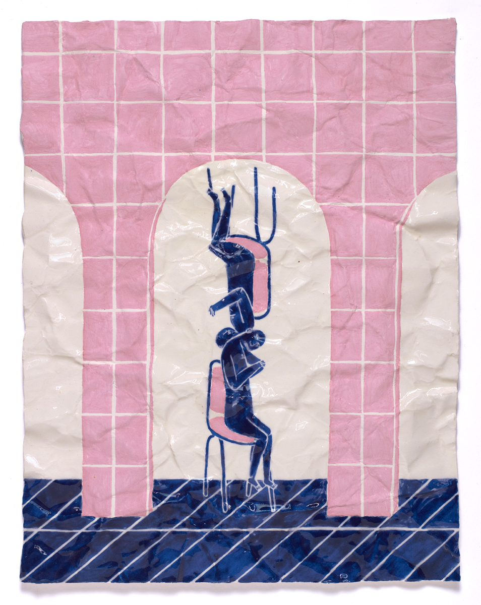 2 Equals 1 2015 Glazed ceramic sculpture 20 x 28 inches