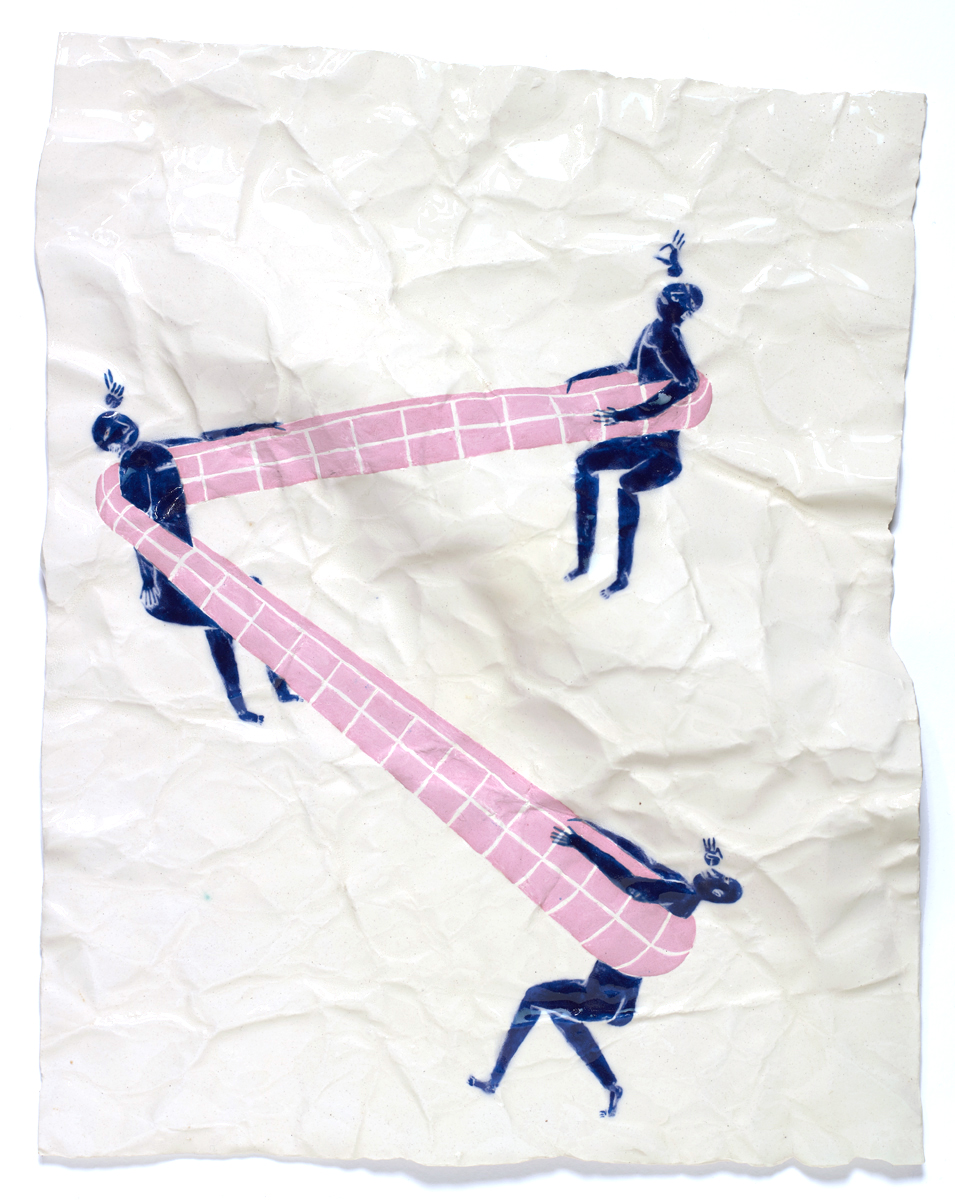 Bending Dimensions 2015 Glazed ceramic sculpture 20 x 28 inches