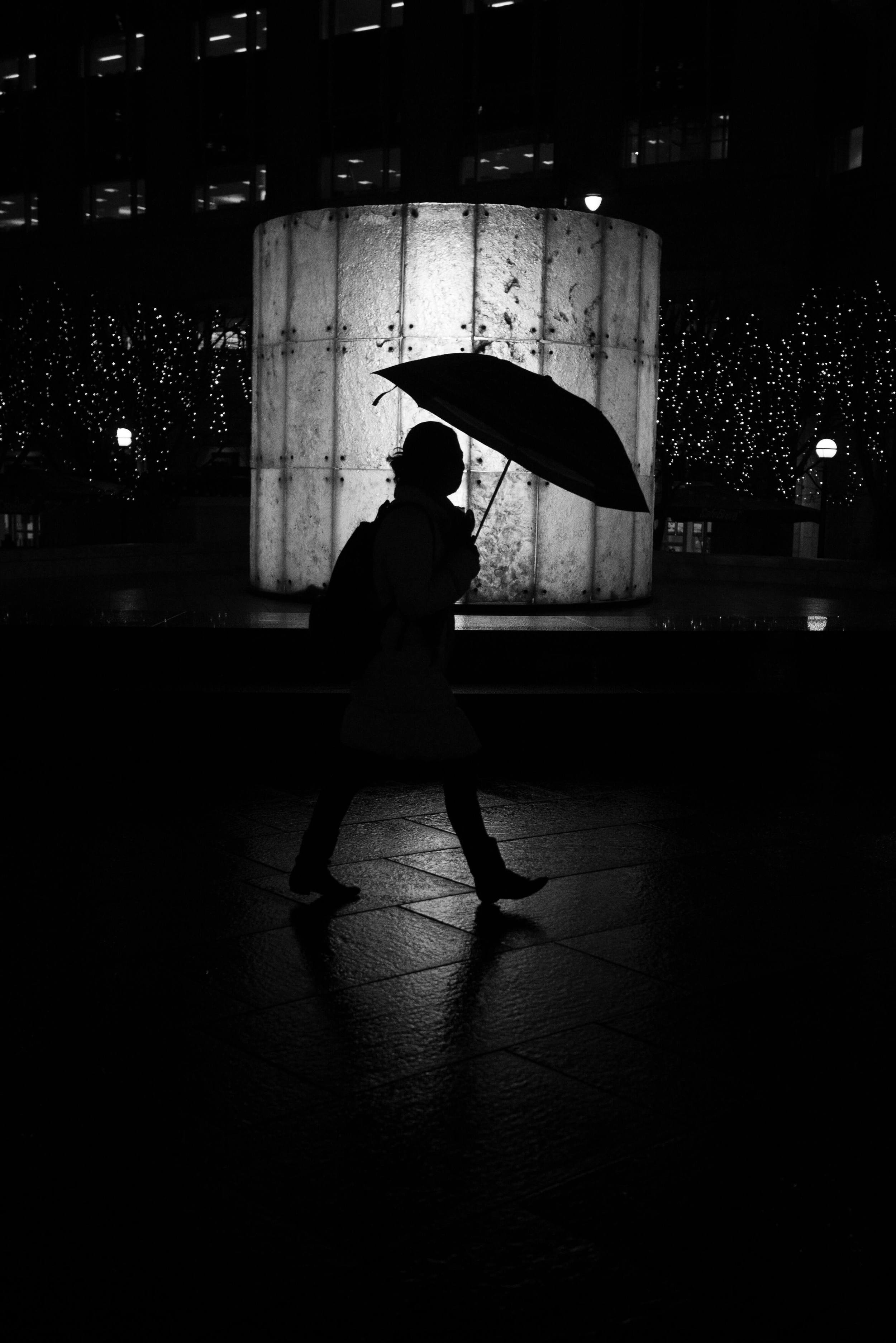 A silhouette taken in Canary Wharf in London.