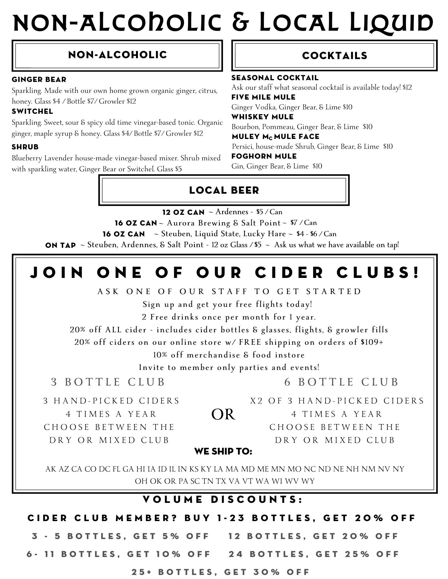 Cider & Drinks — to the Finger Lakes Cider House