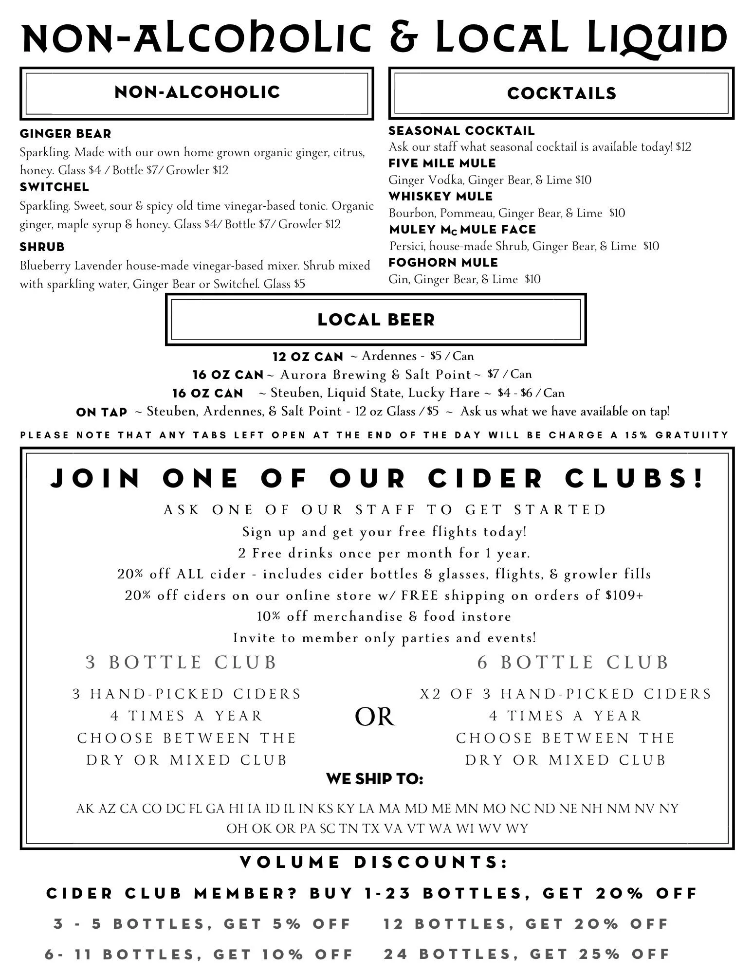 Cider & Drinks — to the Finger Lakes Cider House