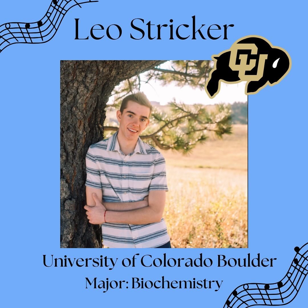 Starting off 2024's Senior Spotlight off strong with Leo Stricker! Leo is currently in Shades of Blue and is planning to attend CU Boulder this fall, majoring in biochemistry! Congratulations Leo!