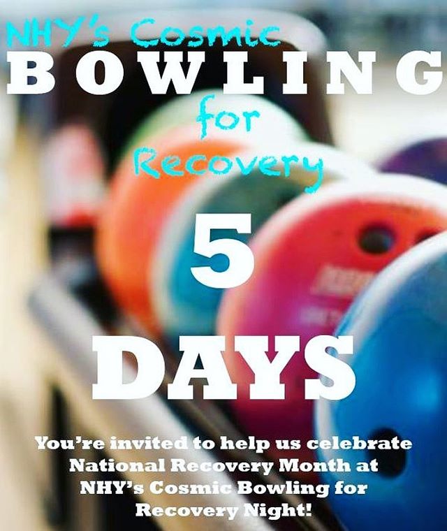 Only 5 days left until we celebrate National Recovery Month at NHY's Cosmic Bowling for Recovery Night! Join us for a night of cosmic bowling and fun...grab your tickets today! Link in profile 🎳#NationalRecoveryMonth #bowling #lasvegas