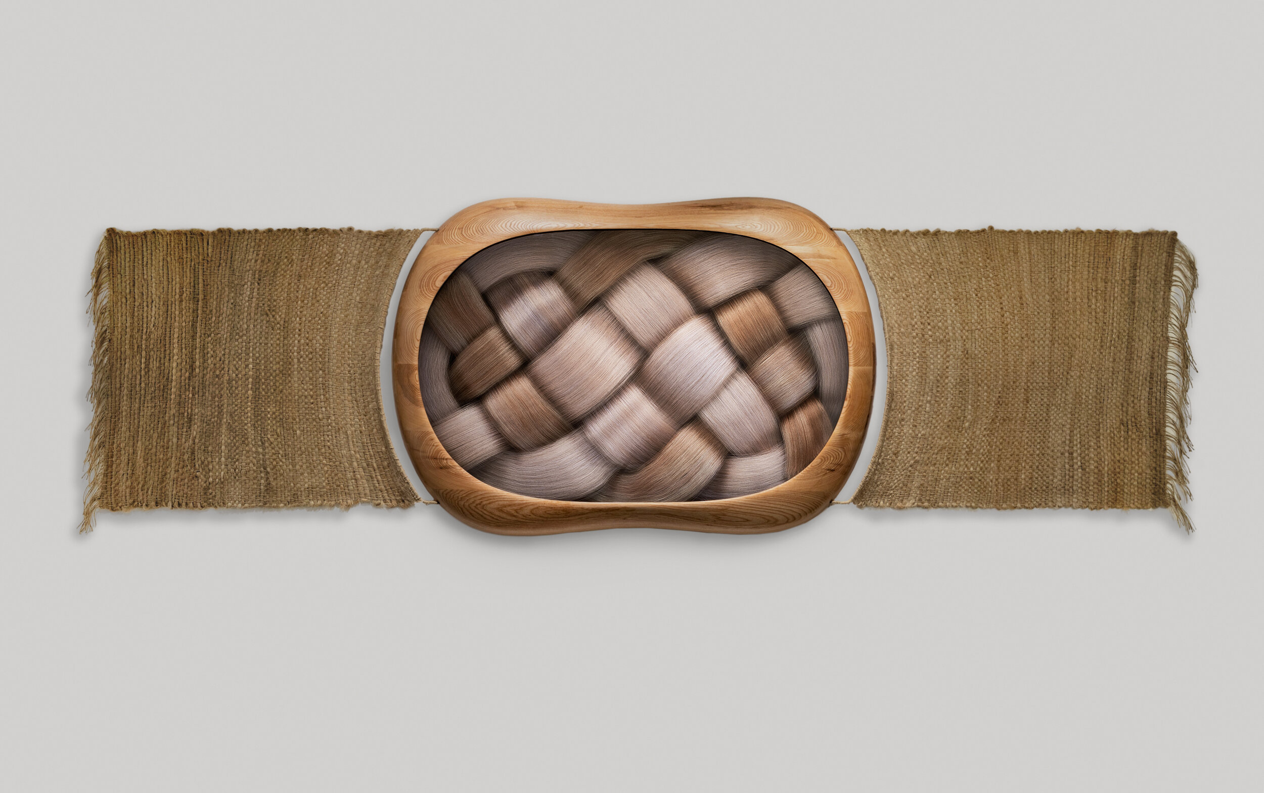  Untitled (Bracelet)   2019, digital sculpture, inkjet printed on paper in artist’s frame (oak wood, linen), 95 × 350 × 9 cm 