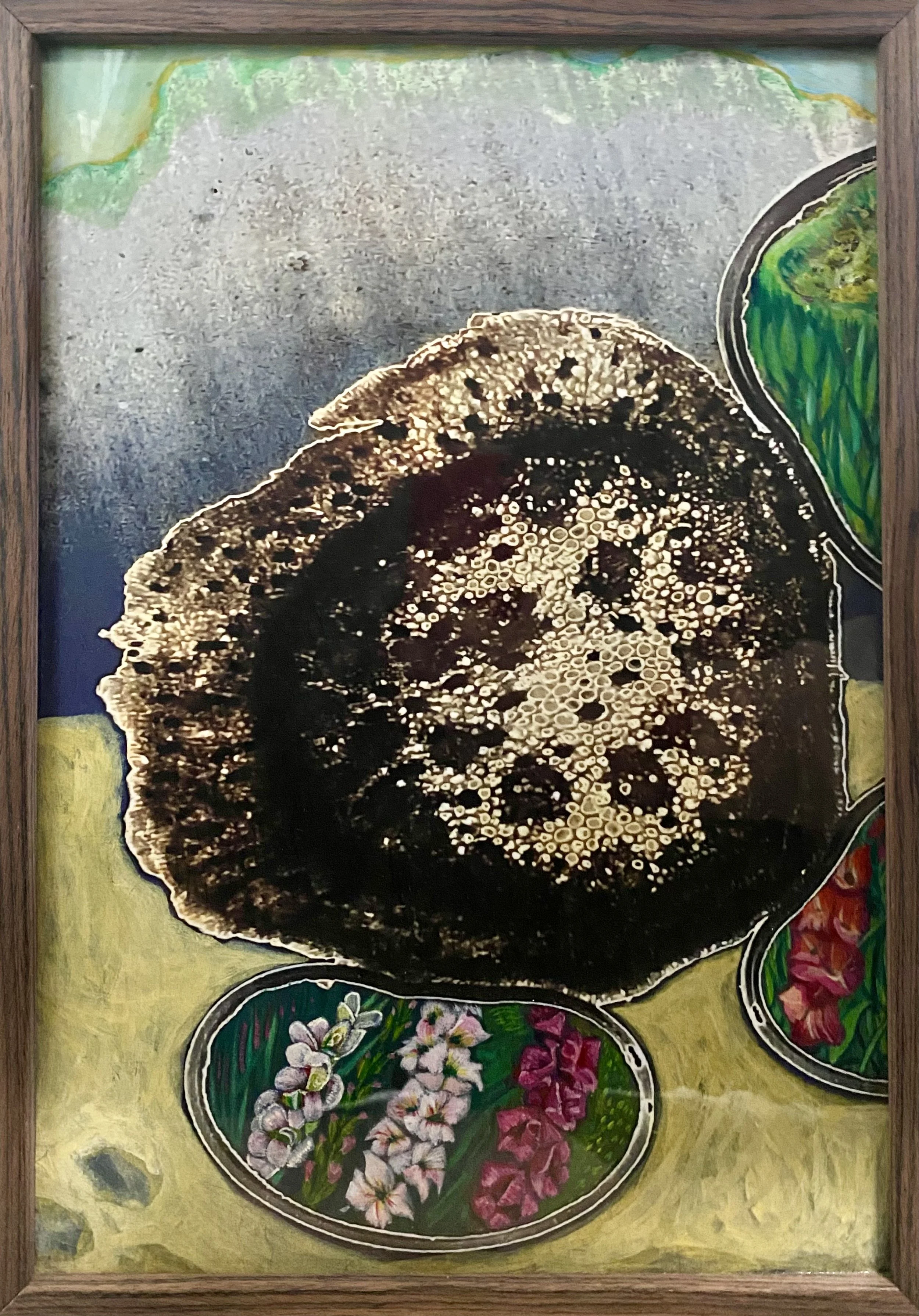 Life on the Corrib III, 2024

Painting. Microscopic image of sword lily stem and watercolour on ayagami-unryu paper.

27cm x 38cm

(framed)