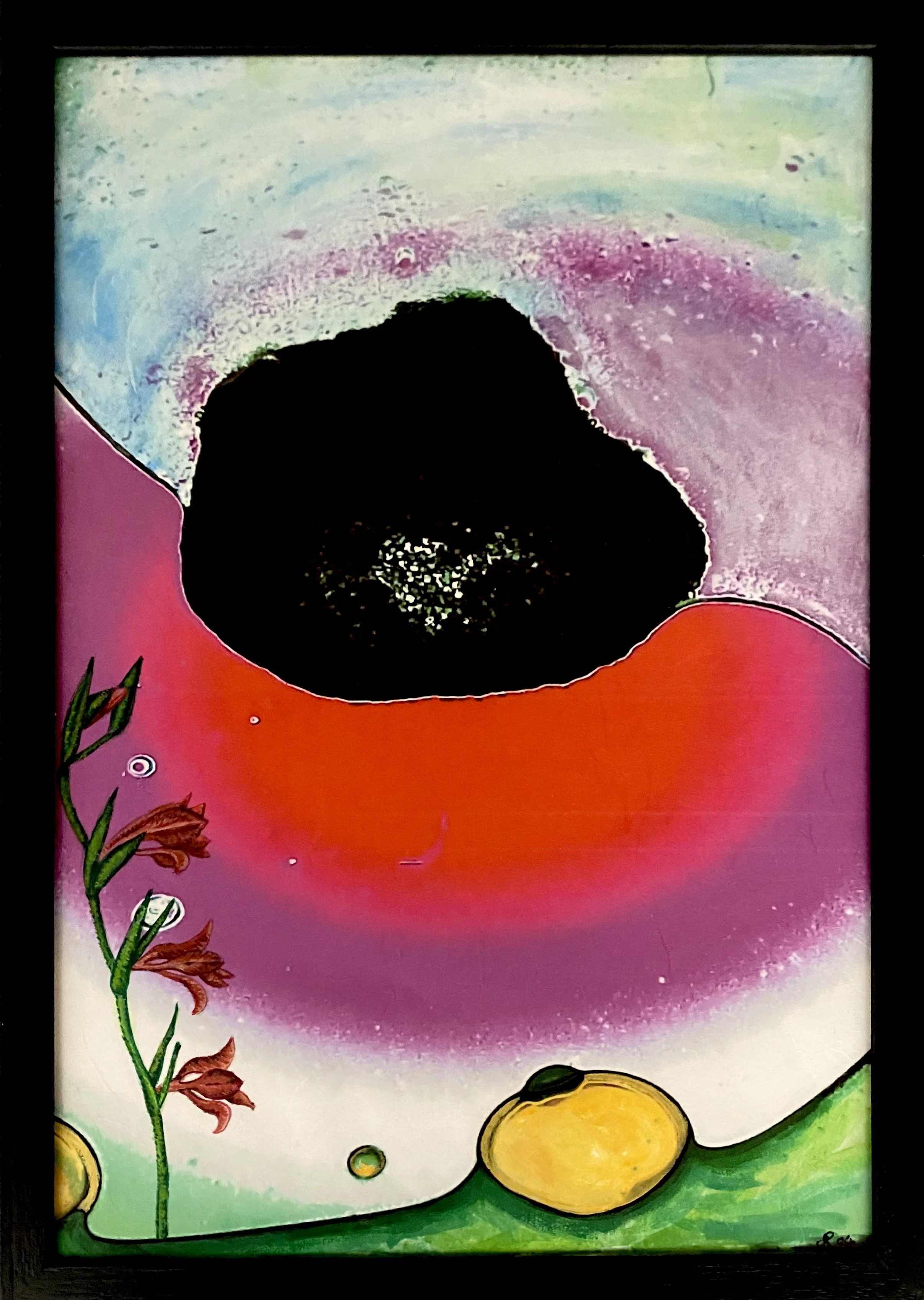 Life on the Corrib II, 2024

Painting. Microscopic image of sword lily stem and watercolour on ayagami-unryu paper.

27cm x 38cm

(framed)