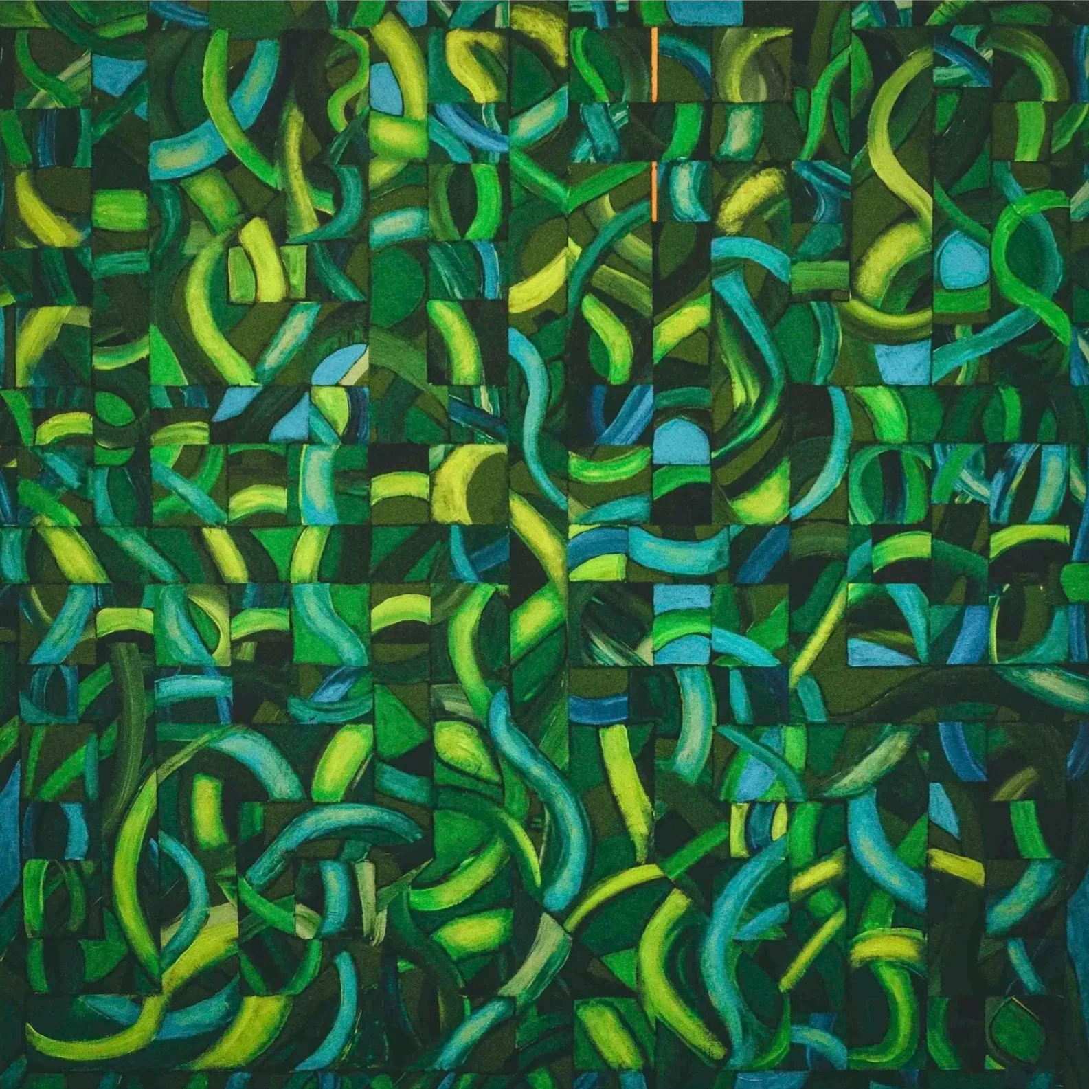 Snakes, roots, and phosphates, 2022.
Acrylic on wood panel, 90cm x 90cm