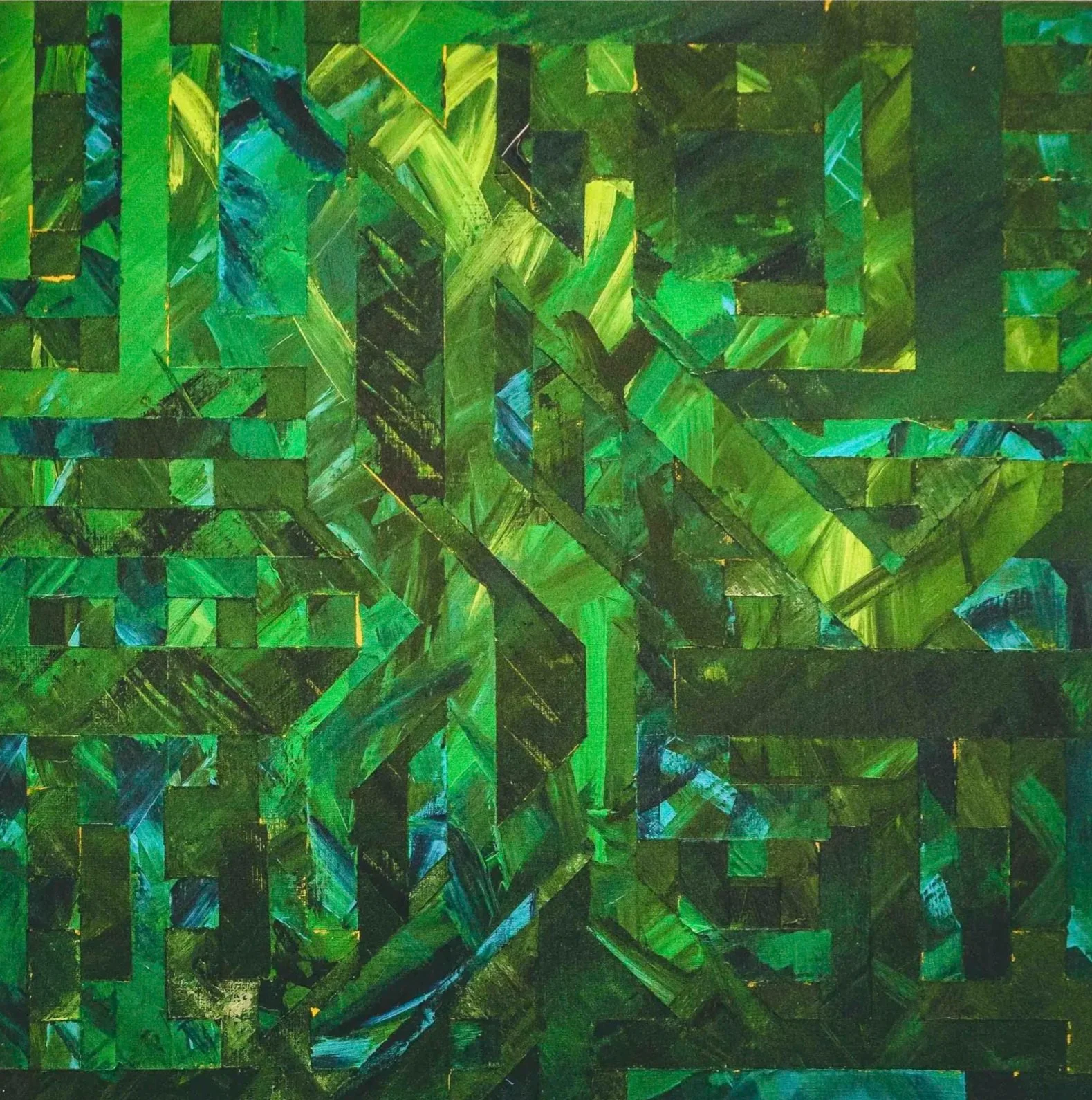 The first cut is the deepest blue, 2022. 
Acrylic on wood panel, 30cm x 30cm
