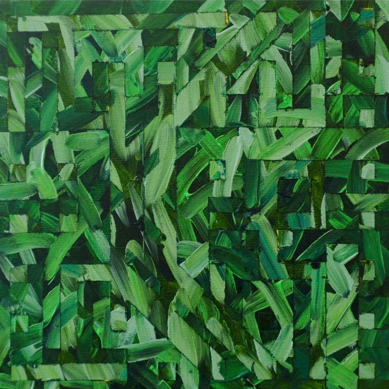 Kicking it in the long grass will only trip you up, 2022. 
Acrylic on canvas, 30cm x 30cm