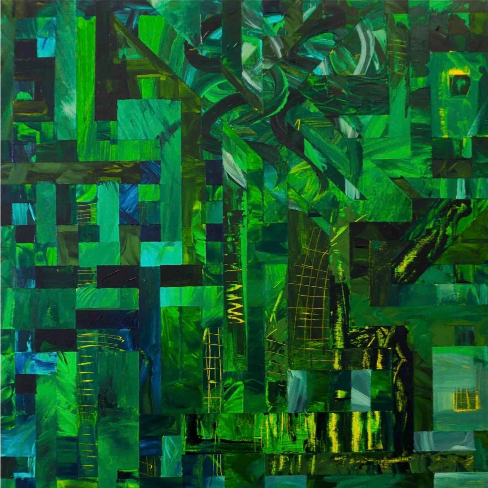 Sometimes I can't see how green this grass is when I'm lying in it, 2022. 
Acrylic on canvas, 60cm x 60cm