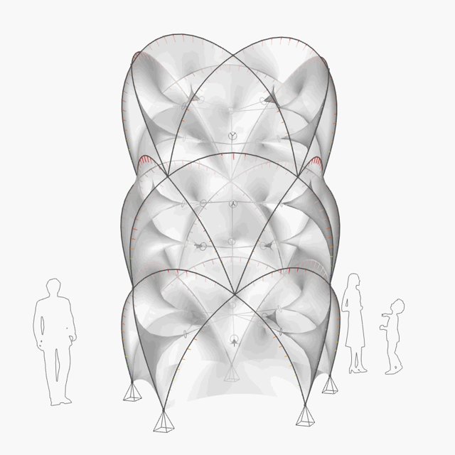 The Tower - Bending Active Tensile Membrane - Form Finding 02