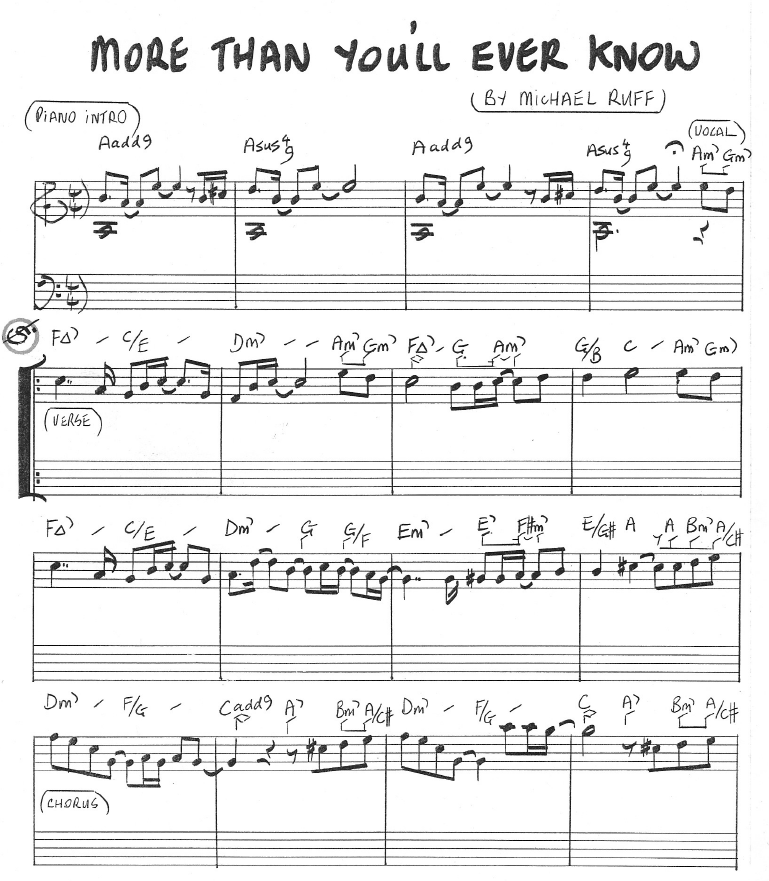 More Than You Ll Ever Know Leadsheet Michael Ruff