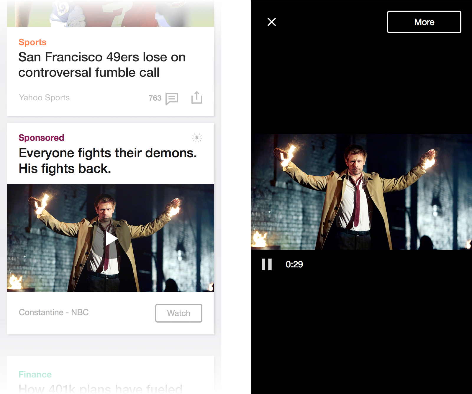 Video Ads Video ads will silently auto-play from the stream, but expand to a full screen mode when clicked, at which point sound becomes enabled. Full-screen also supports landscape mode.