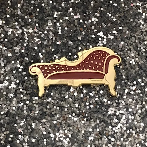 #006 FAINTING COUCH PIN $10 Retail | $5 Wholesale | 1.5" Wide