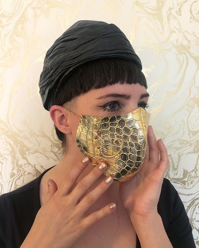 MASK OF THE DAY: reclaimed leather and lizards ✨🦎 #maskoftheday #masks #diymask #seattleartist #ootd #quarantinelife