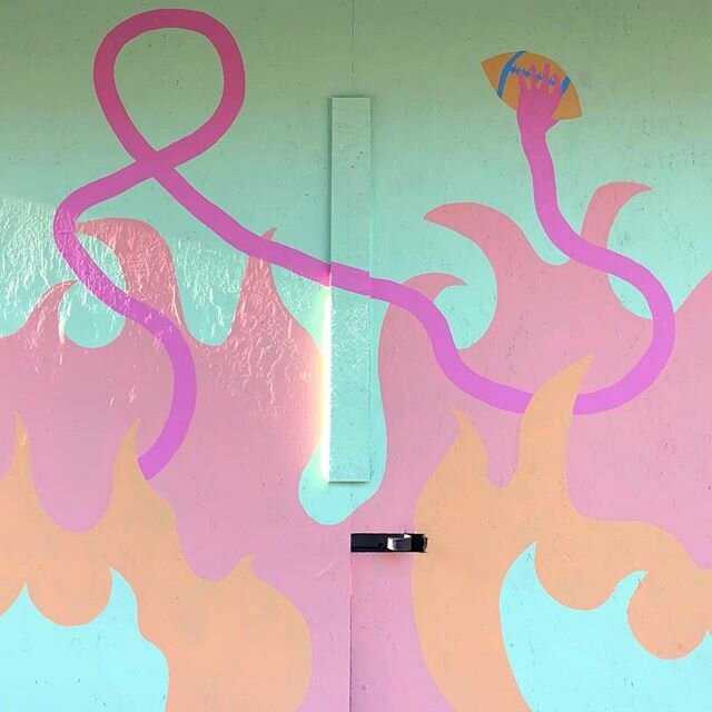 Sometimes I feel like I haven&rsquo;t harnessed the full potential of this time and then I remember that it was just weeks ago that I was *finally* commissioned for a sports and flame themed mural 🔥🏉