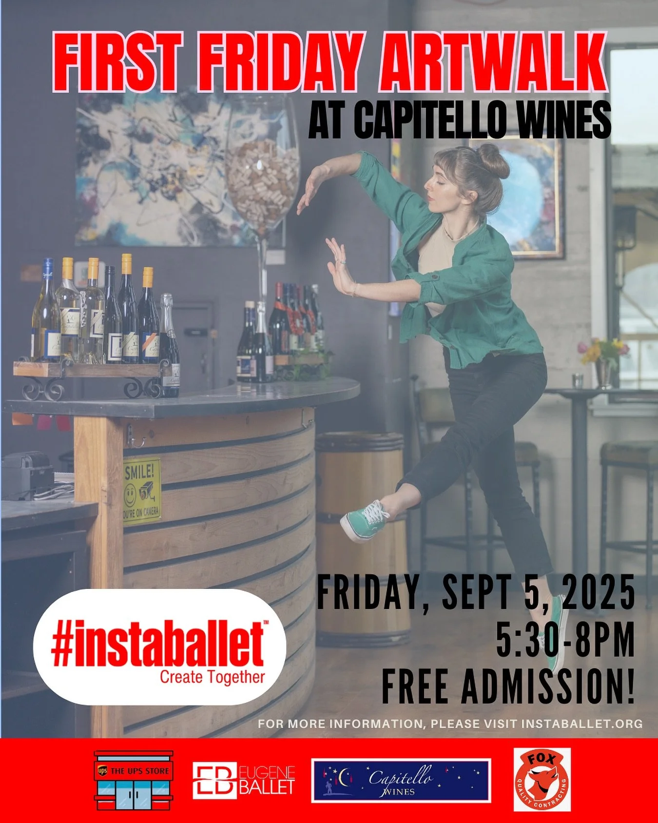 ✨ It&rsquo;s the GRAND FINALE! ✨
Join us for the 6th &amp; LAST #instaballet of 2025 this Friday, Sept. 5th at Capitello Wines 🍷💃

🕺 YOU help choreograph the dance.
🎶 No experience needed, just bring your creativity.
🎉 Fun is 100% guaranteed.

D