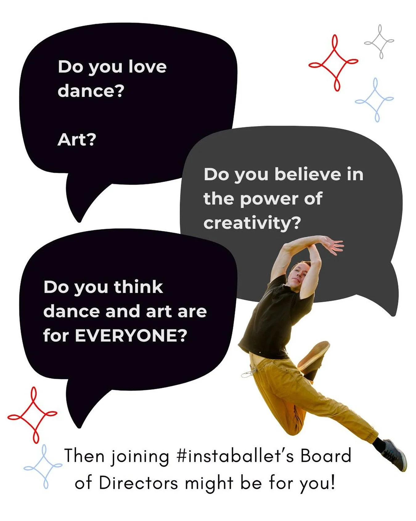 Do you love dance? Art? ✨
Do you believe everyone deserves access to creativity and connection?

#instaballet is looking for 1&ndash;2 new Board members to join us in shaping the future of accessible, community-driven dance in Lane County. 💃

We&rsq