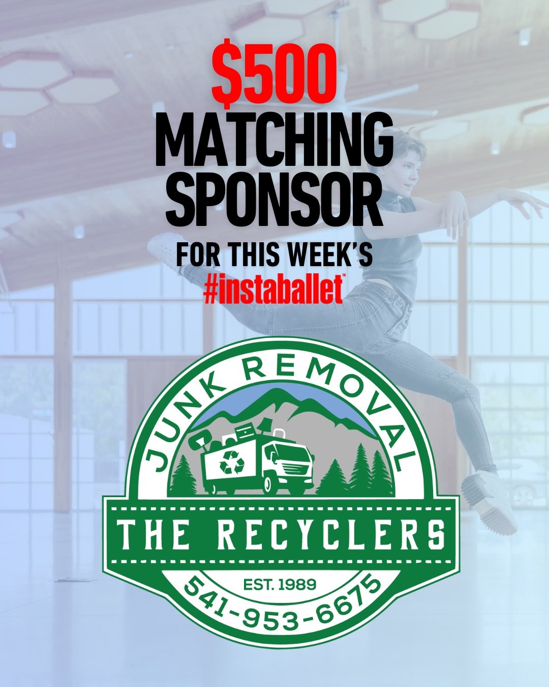 Thank you to The Recyclers Junk Removal for sponsoring a $500 donation match for this week&rsquo;s #instaballet! 🤩

Every gift made will be matched up to $500, helping us continue bringing live music, dance, and community together. ❤️

✨ Donate: ins