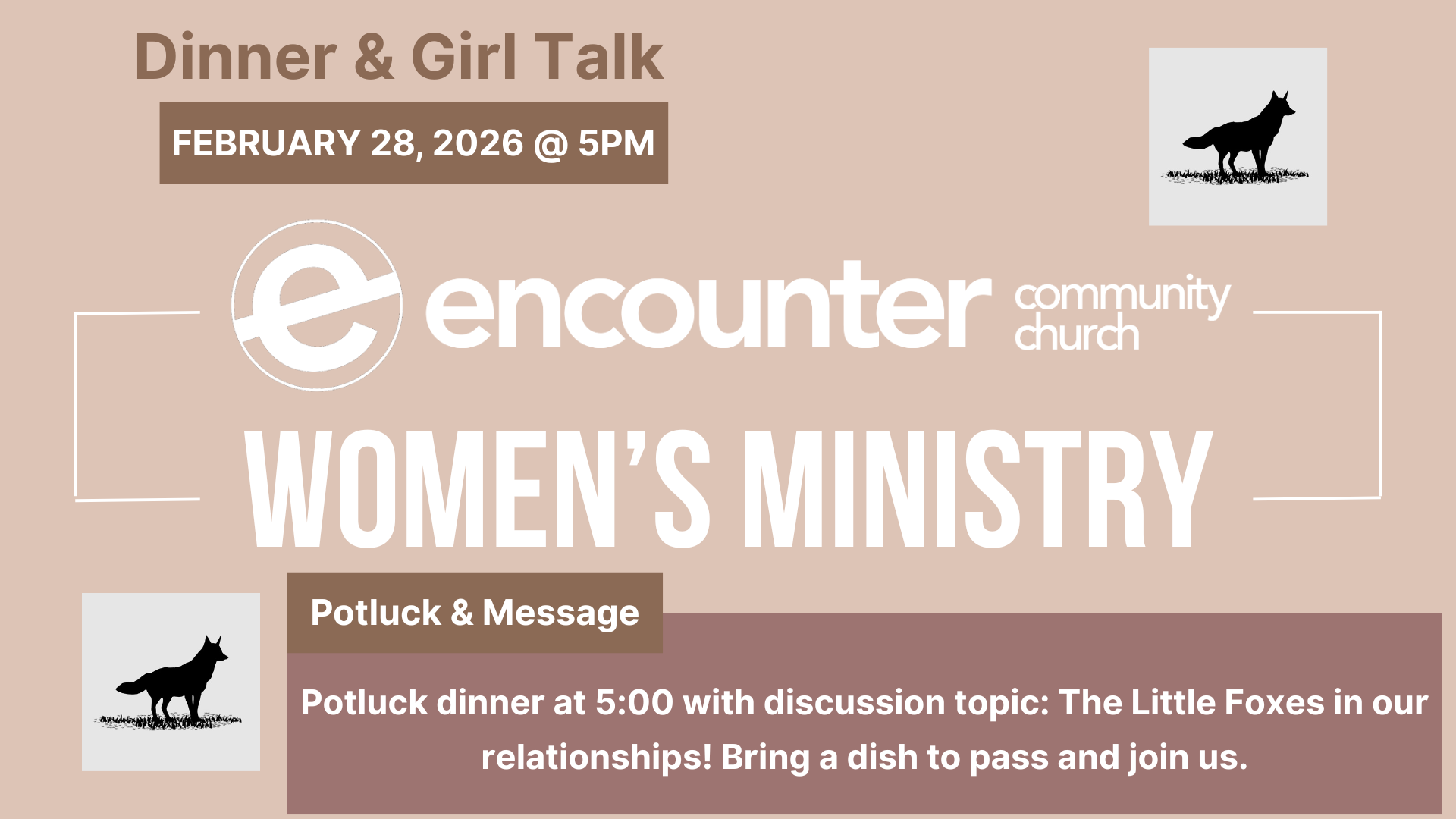 Women's Ministry Outing - Dinner & Girl Talk
