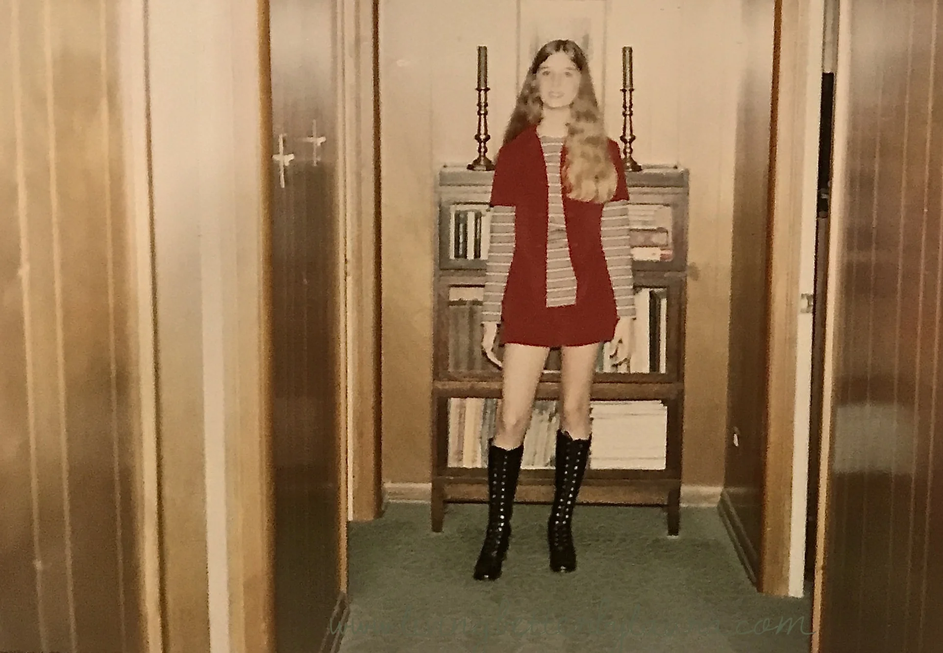 Check out my first pair of boots! And that mini outfit!