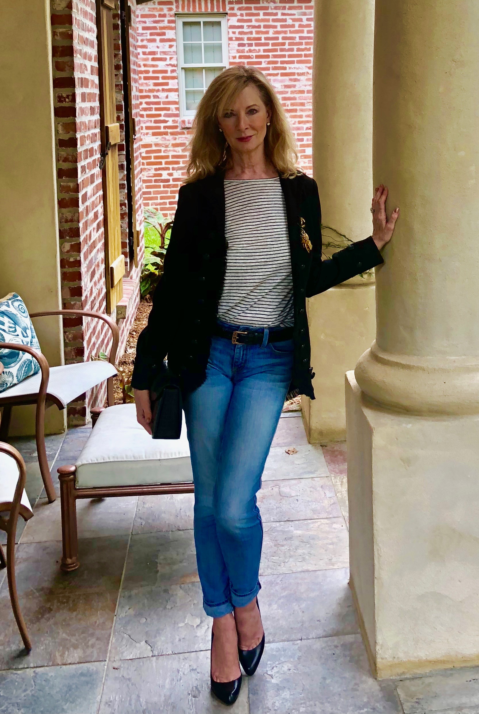 Boyfriend jeans and heels