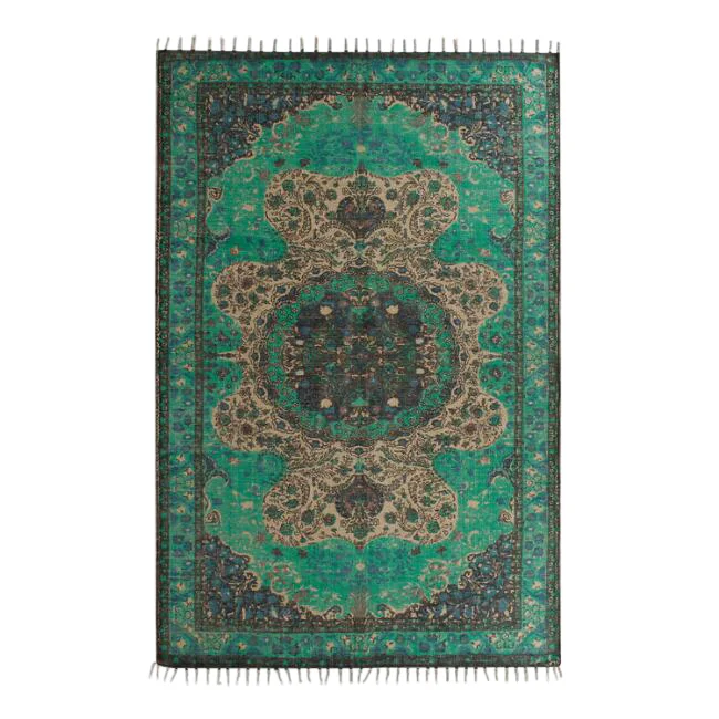 Emerald Green Boho Rug 5x7