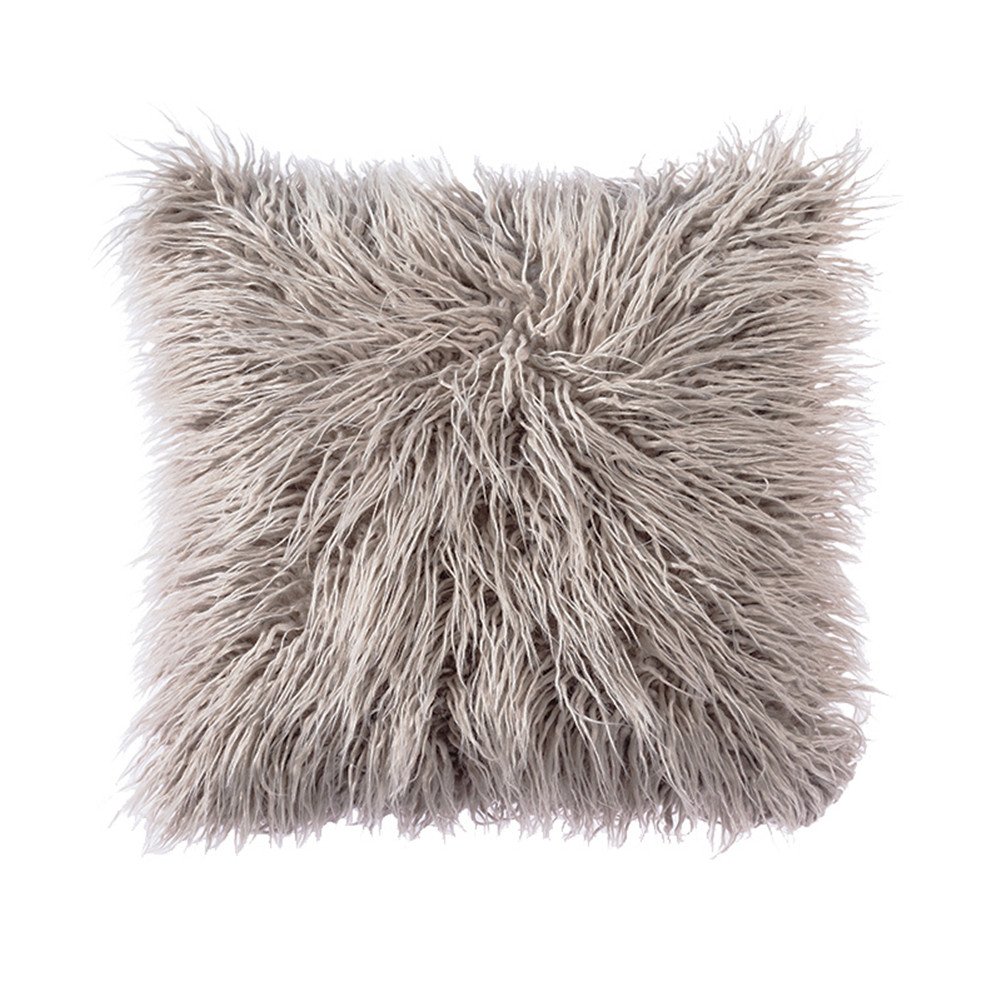 Light Gray Fur Pillow