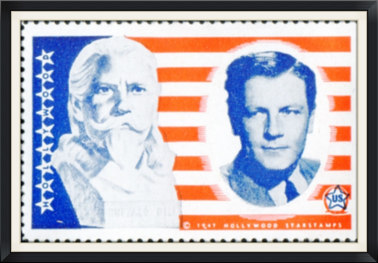 1947 - Hollywood US Star Stamps - Richard Arlen (Actor) as Buffalo Bill - Unused, Novelty Stamp
