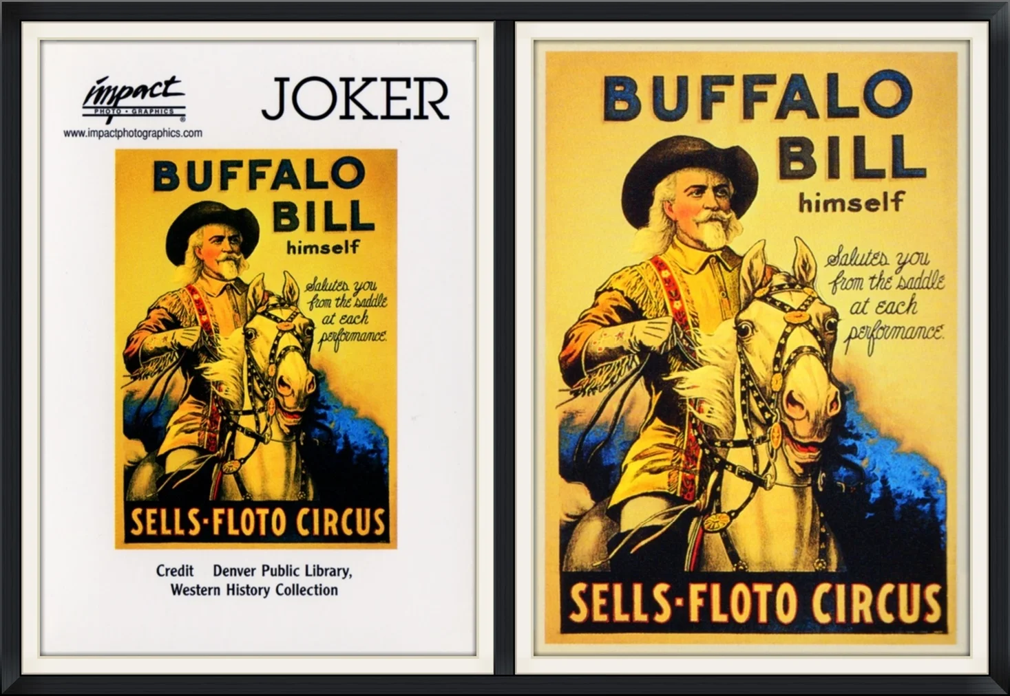 Joker - Buffalo Bill Himself Salutes you from his Saddle at each Performance - Sells-Floto Cirus - Playing Card