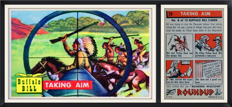 1956 - #28 (8/10) - Buffalo Bill, Taking Aim - Topps Roundup - T. C. G. - Collector, Trading Card