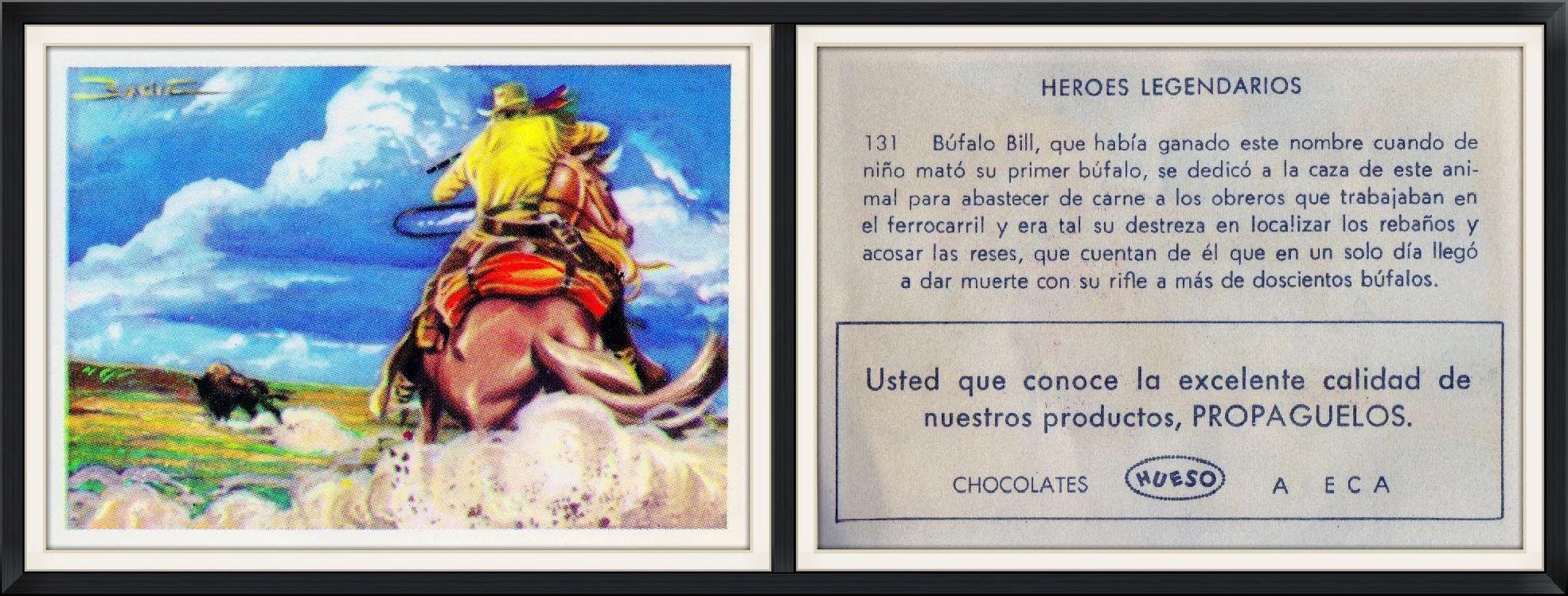 #131 - (Spanish) - Bufalo Bill - Heroes Legendarios - Nueso, Ateca Chocolates - Candy, Collector, Trading Card