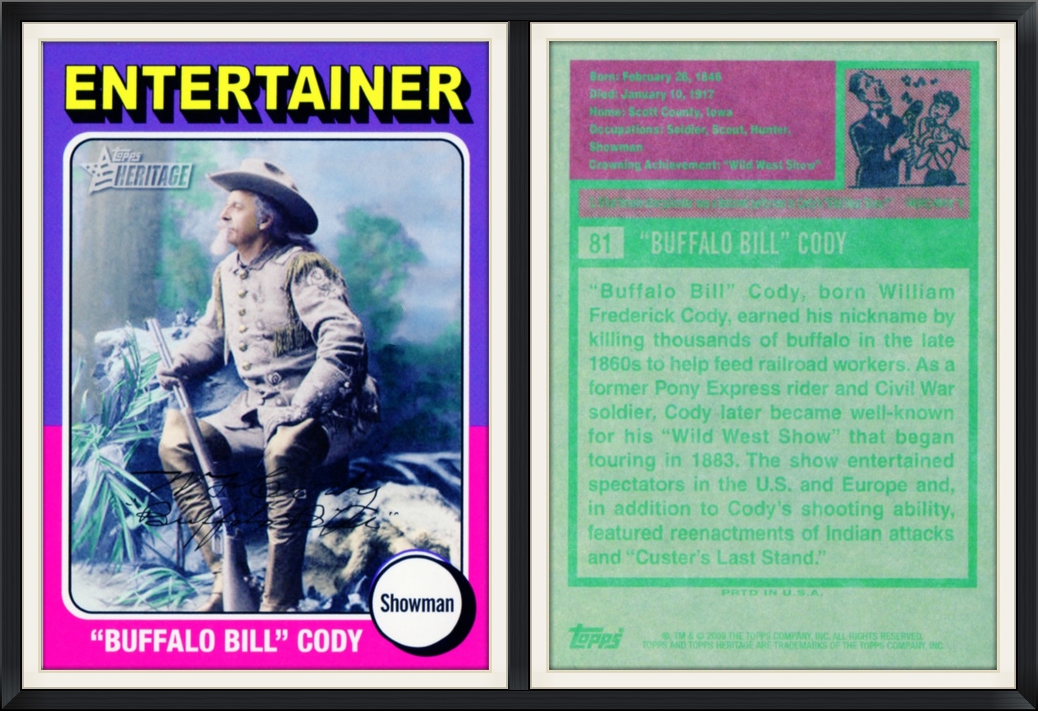 2008 - #81 - "Buffalo Bill" Cody, Showman - Entertainer - Topps Heritage - Collector, Trading Card