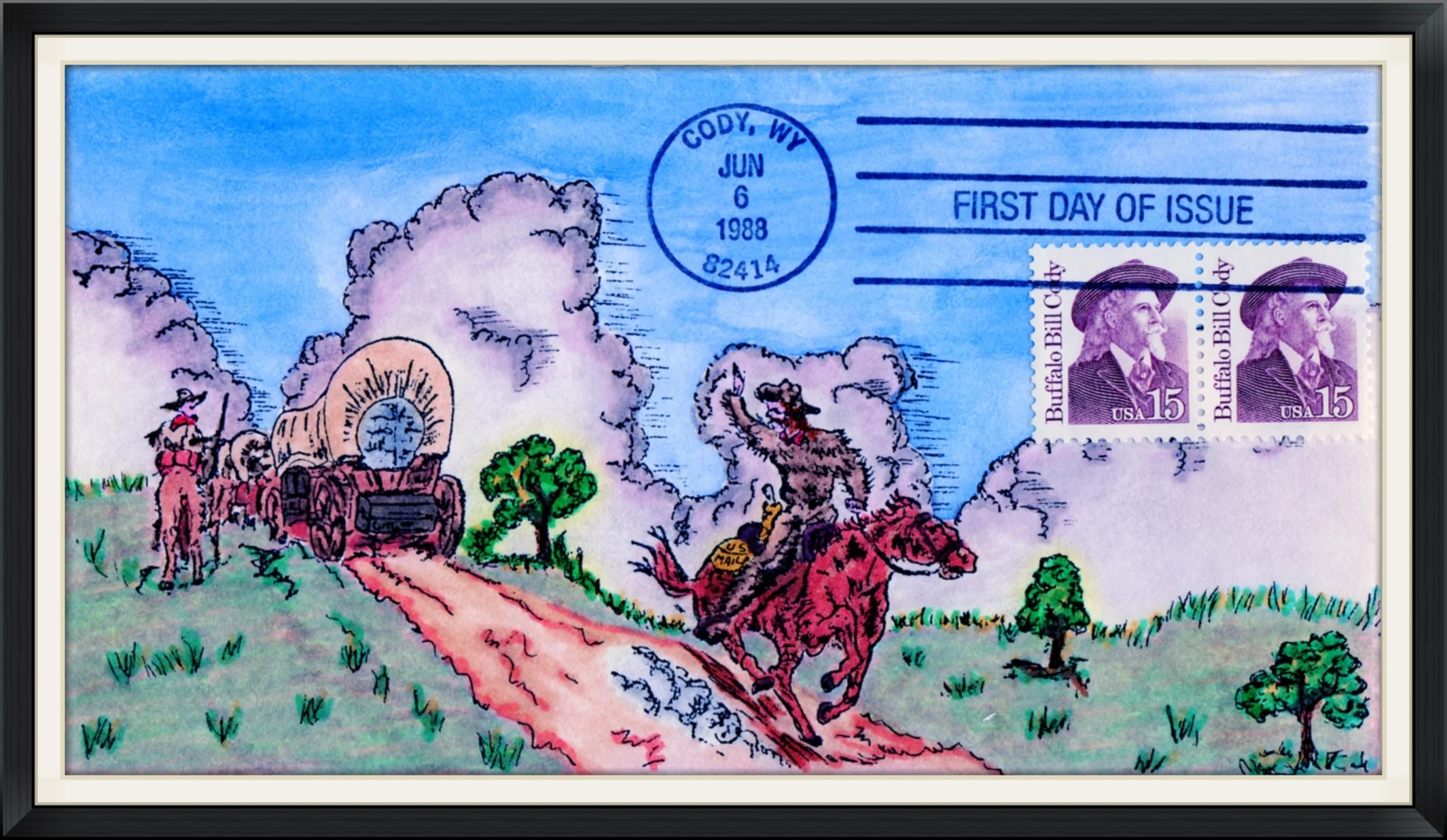 1988 (Postmarked in Cody, WY) - Ltd. Edition #5/10 Cachet by L. M. G. - First Day of Issue Envelope