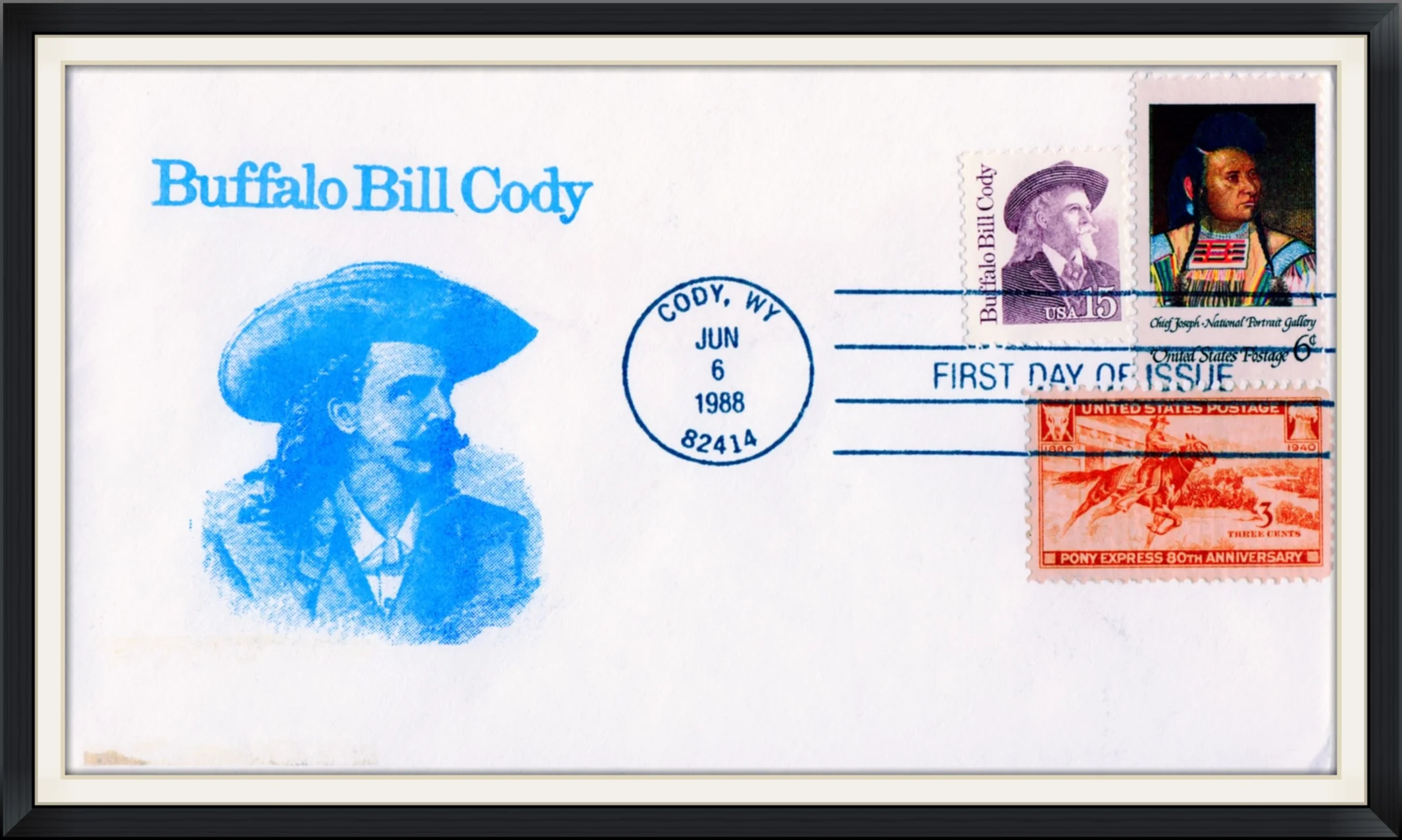 1988 (Postmarked in Cody, WY) Buffalo Bill Cody - First Day of Issue Cover/Envelope