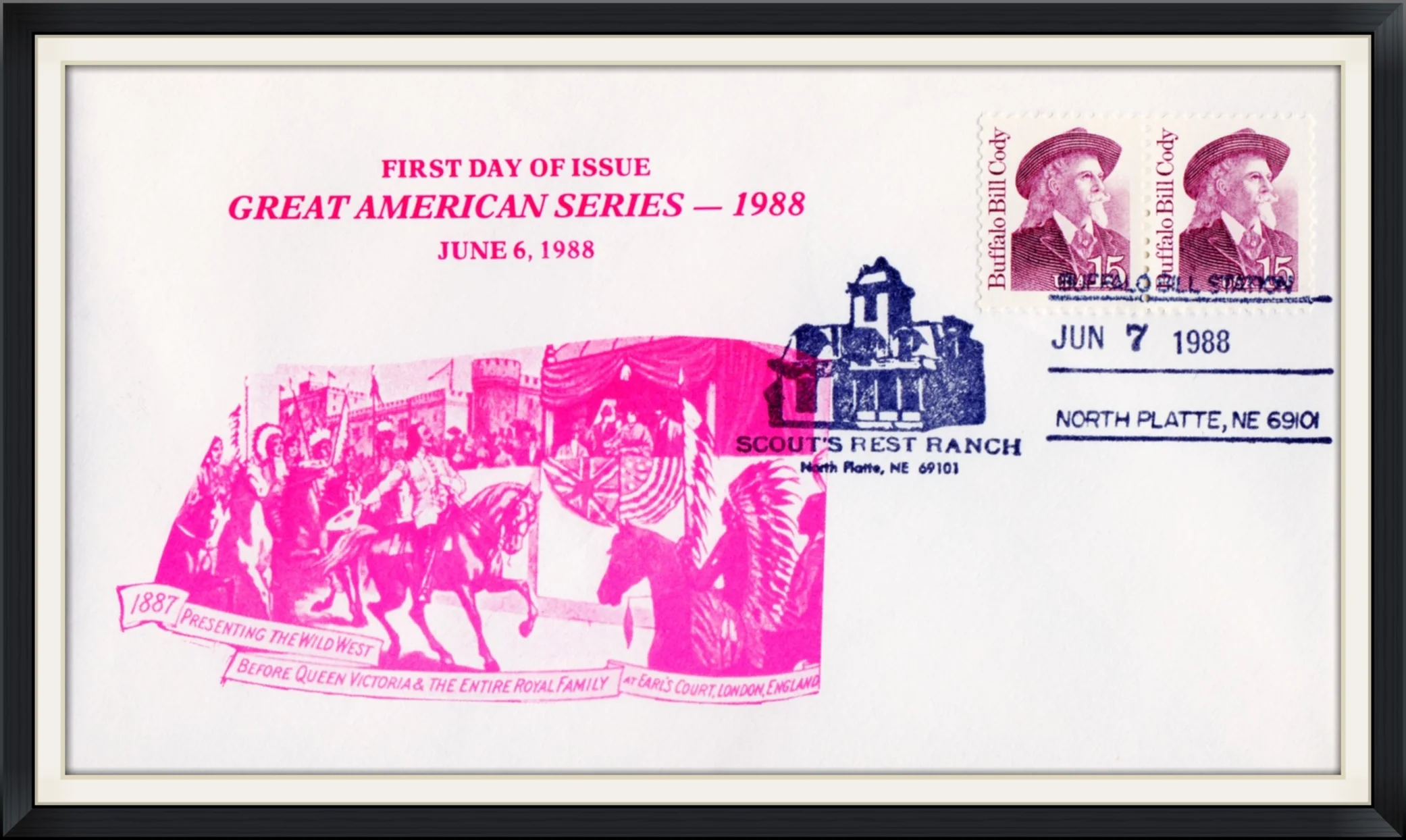 1988 (Postmarked in North Platte, NE) - Scout's Rest Ranch - Great American Series - First Day of Issue Cover/Envelope
