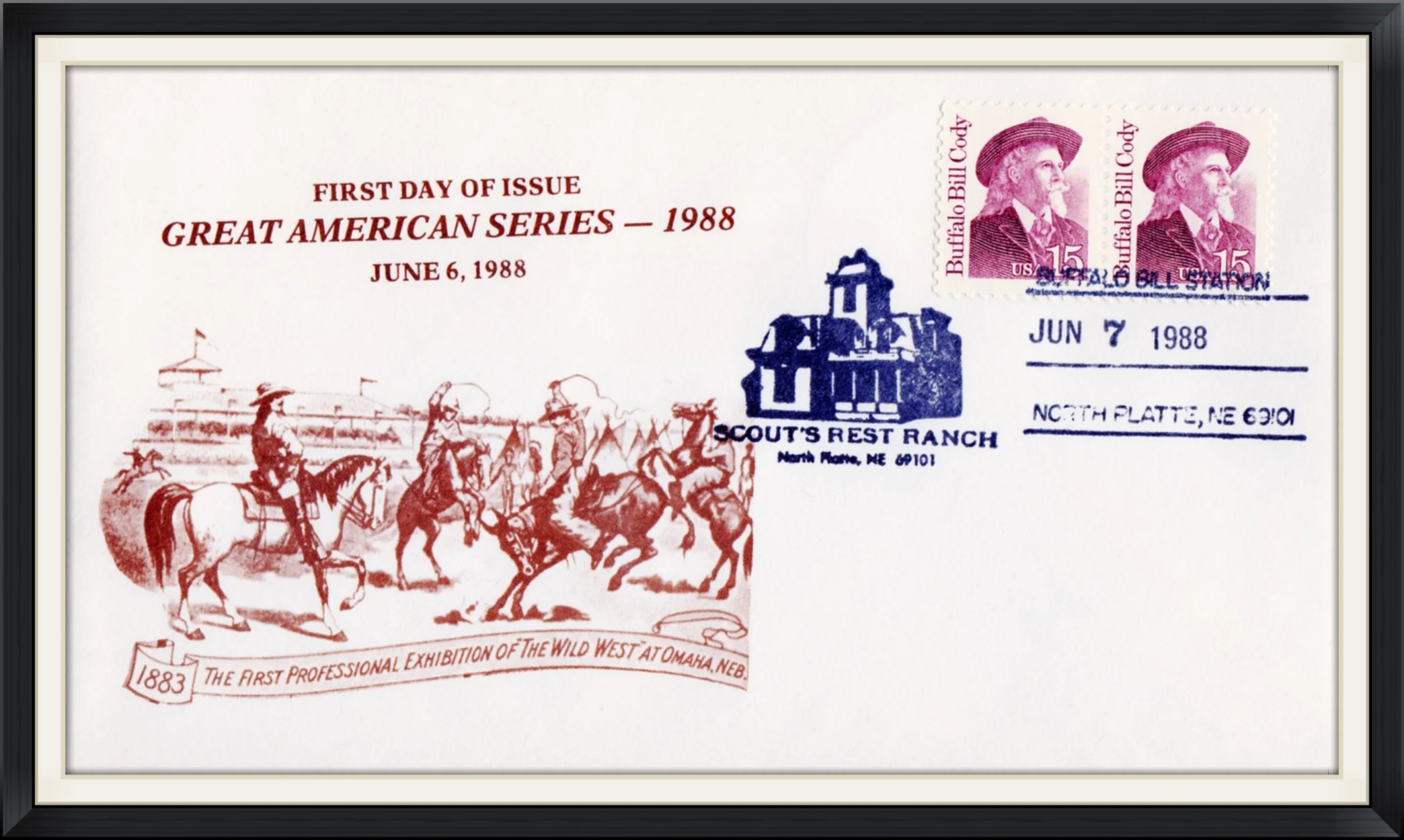 1988 (Postmarked in North Platte, NE) - Scout's Rest Ranch - Great American Series - First Day of Issue Cover/Envelope