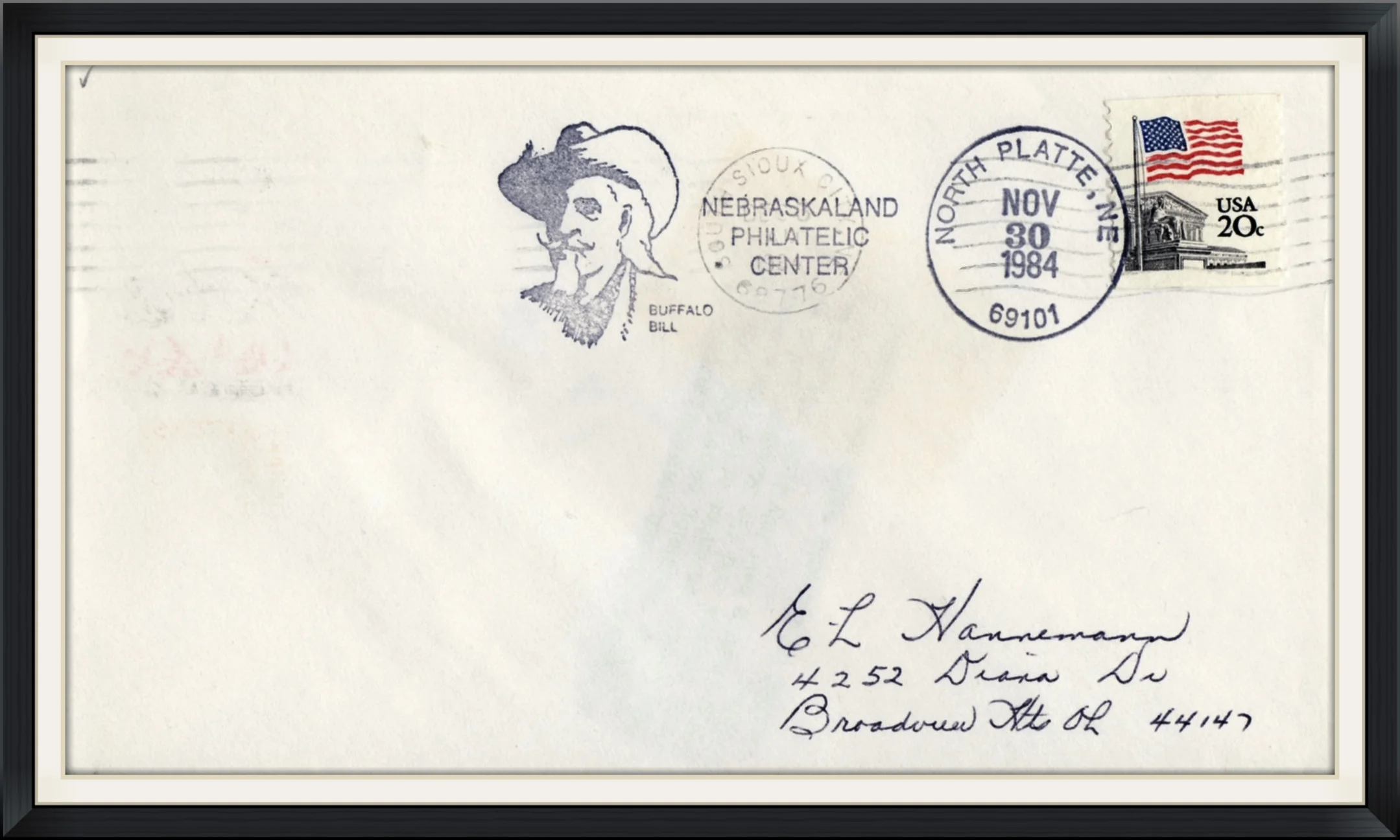 1984 (Postmarked in North Platte, NE) - Buffalo Bill - Nebraskaland Philatelic Center - Envelope