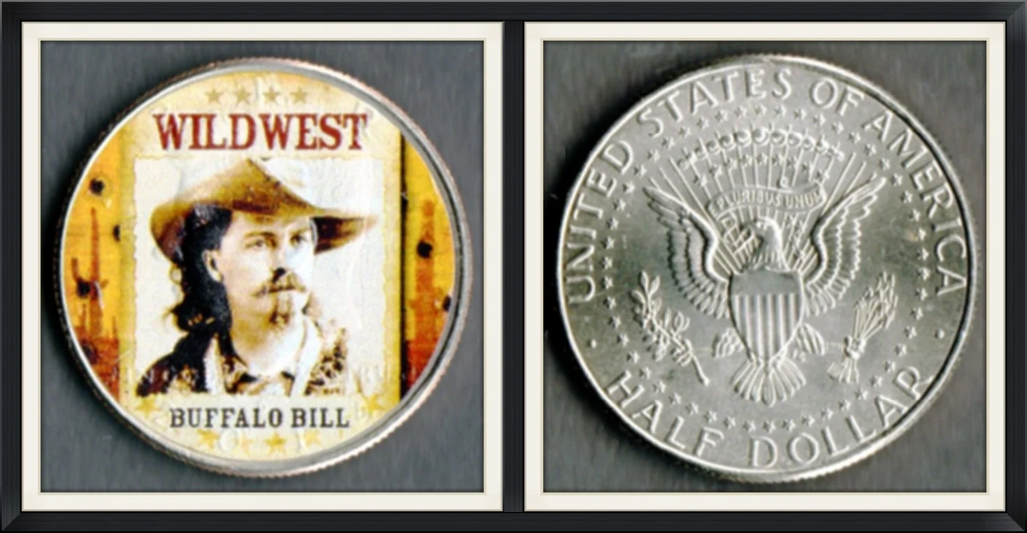 US Kennedy Half Dollar - Wild West, Buffalo Bill - The Merrick Mint - Collector, US Coin/Artwork
