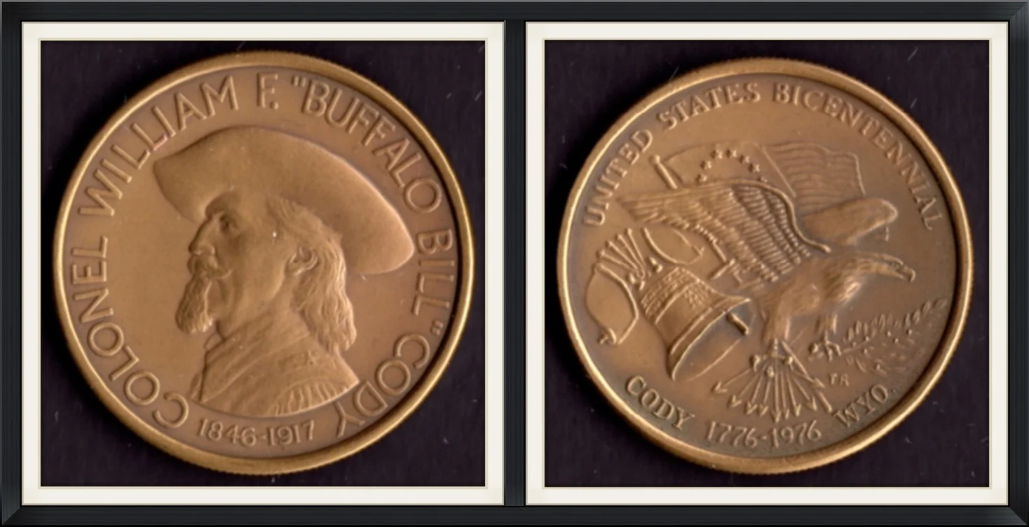 1976 - Colonel William F. "Buffalo Bill" Cody (1846-1917) - United States Bicentennial (1776-1976), Cody, Wyo. - Collector, Metal Round/Medallion