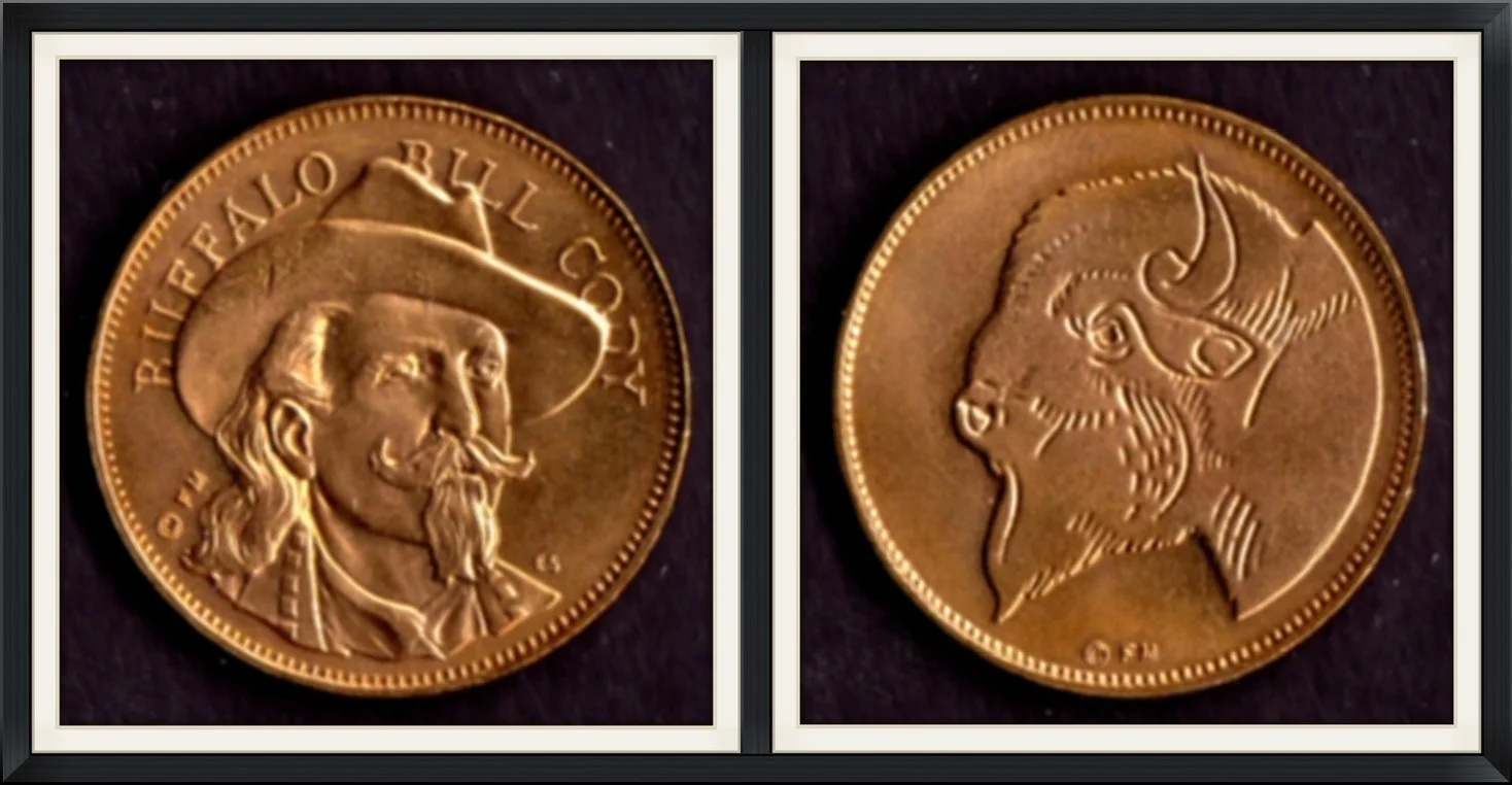 1970 - Buffalo Bill Cody - Rugged Americans - Husky Oil Company - Franklin Mint - Collector, Metal Round/Medallion