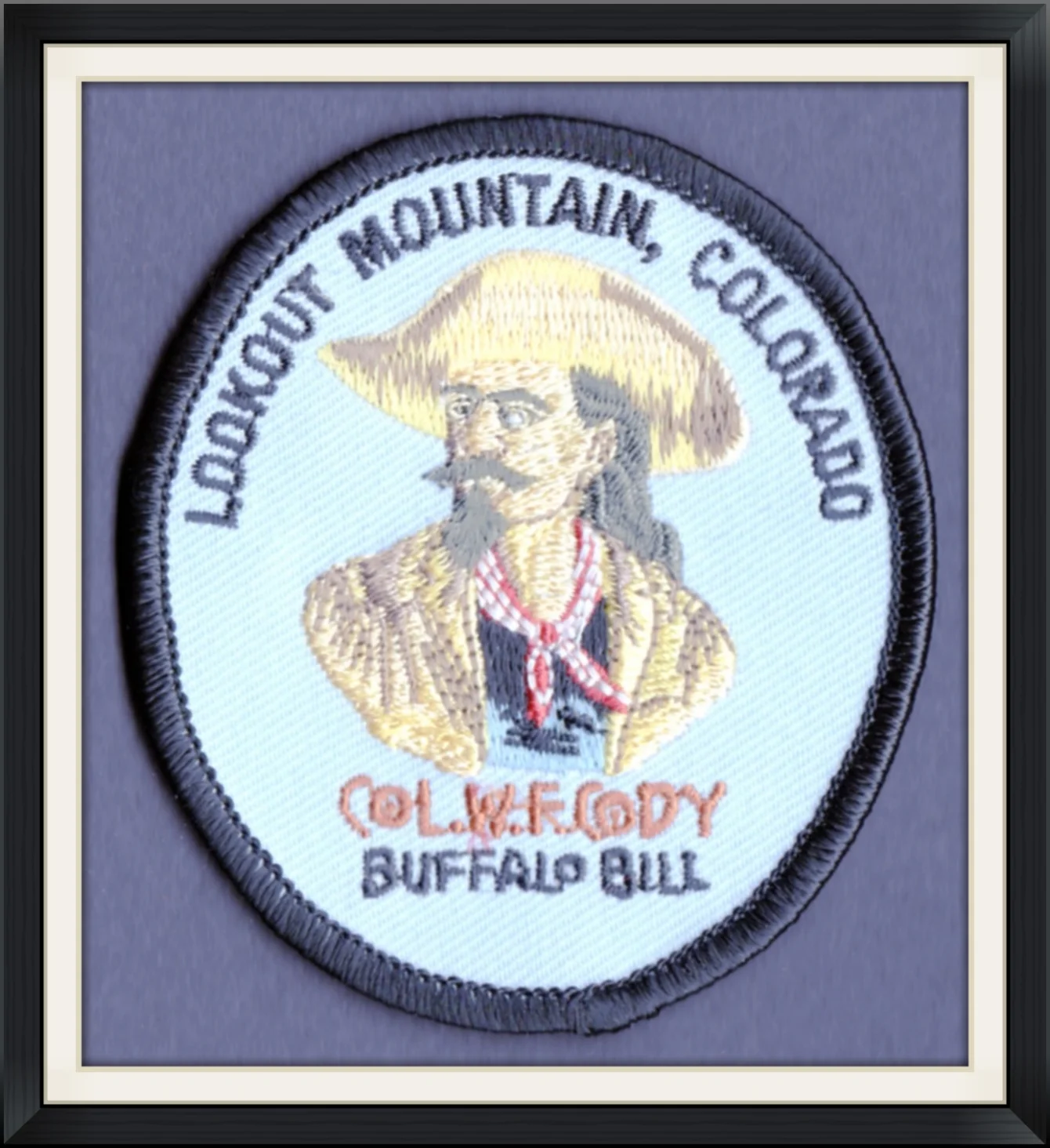 Lookout Mountain, Colorado - Col. W. F. Cody - Buffalo Bill - Made in the USA - Embroidered, Souvenir Patch