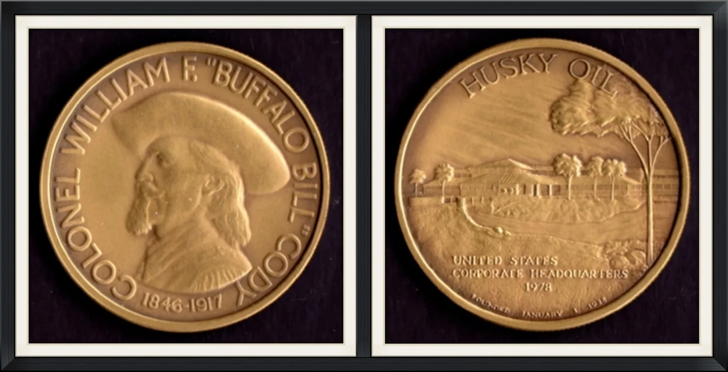 1978 - Colonel William F. "Buffalo Bill" Cody (1846-1917) - Husky Oil, United States Corporate Headquarters (Founded January 1, 1938) - Collector, Metal Round/Medallion