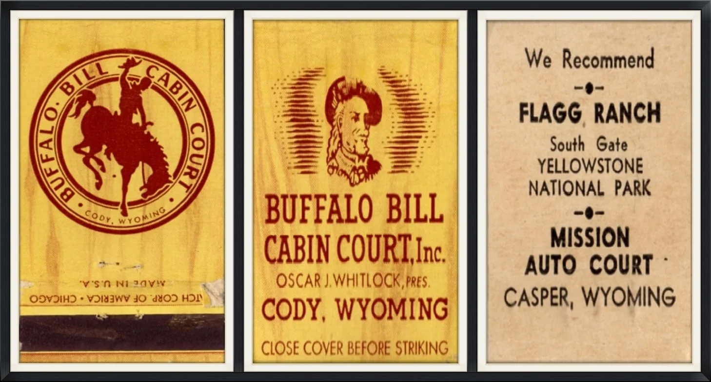 Buffalo Bill Cabin Court, Inc., Cody, Wyoming - Oscar J. Whitlock, Pres. - Souvenir Matchbook