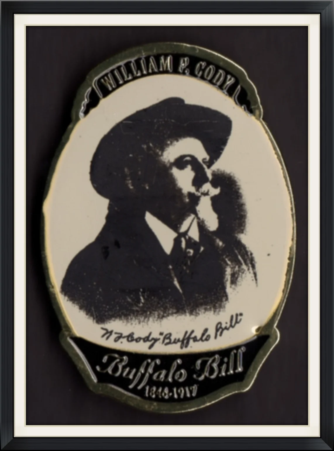 William F. Cody "Buffalo Bill" - 1846-1917 - Made in USA by Shoshone Distributing Company - Metal Magnet
