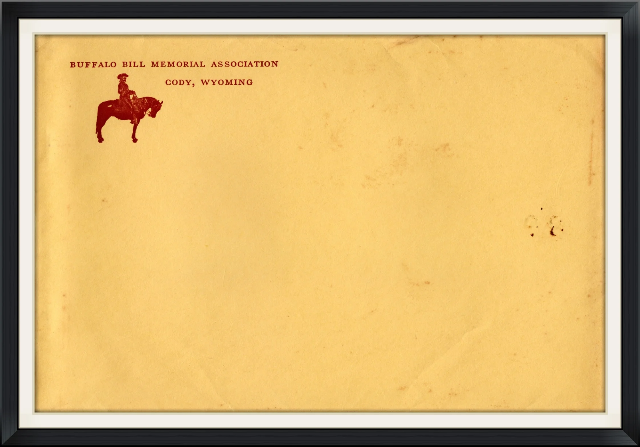 Buffalo Bill Memorial Association - Cody, Wyoming - Unused, Historical Envelope