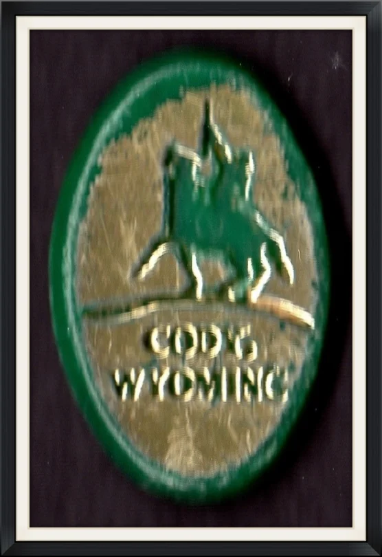 Cody, Wyoming - Statue of Buffalo Bill on Horseback - Plastic, Souvenir, Lapel Pin