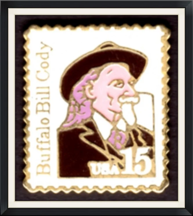 1988 - Buffalo Bill Cody - USA Postal Service - .15 Cent Stamp - Made in Taiwan by the Munch Company - Metal, Commemorative, Lapel Pin