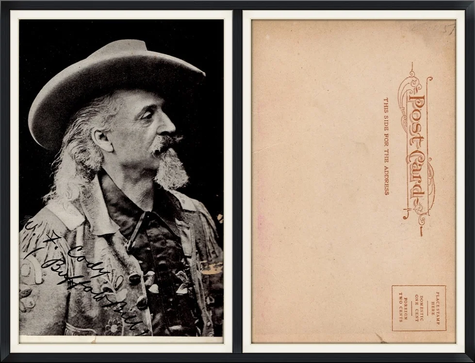 Printed Postcard of W. F. Cody (Buffalo Bill). Written in English. Unused & Unpostmarked.