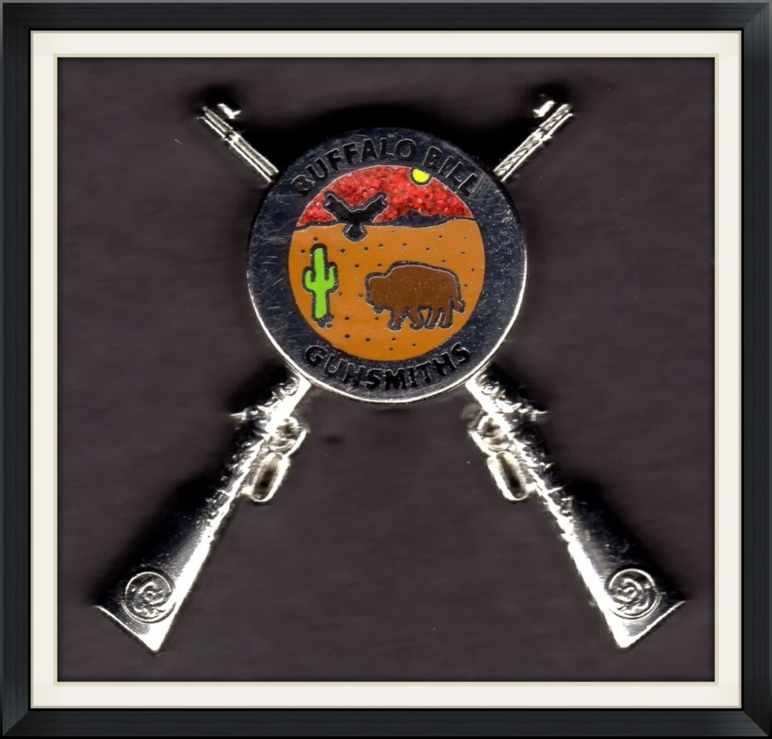Buffalo Bill Gunsmiths - Made by Wookles & Company - Metal, Double, Lapel Pin